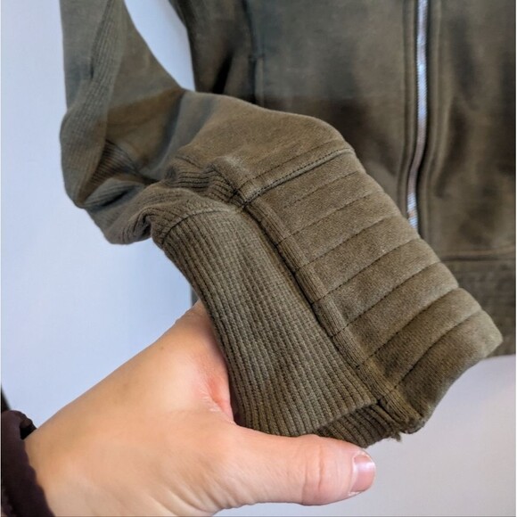 Lululemon Radiant II Zip Sweatshirt Jacket heathered fatigue green 6 W4A0WS - Picture 5 of 9